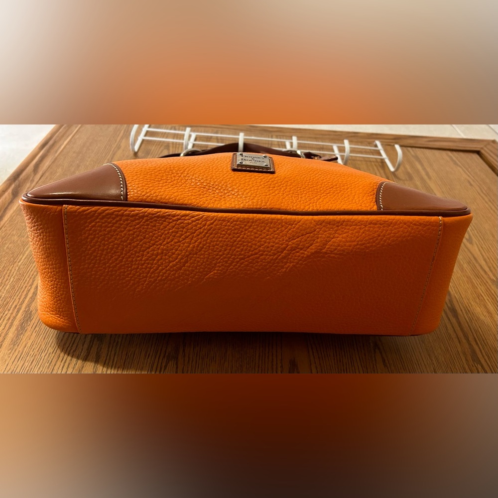 Dooney And Bourke Orange Pebble Leather Harrison Hobo Shoulder Bag - Picture 5 of 15